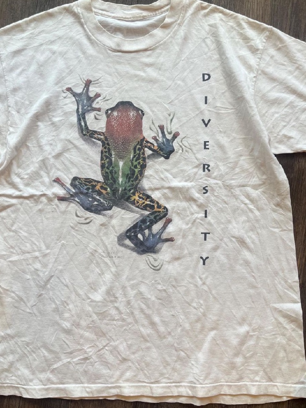 Gildan White Tee with Multicolor Frog Graphic - 'DIVERSITY'